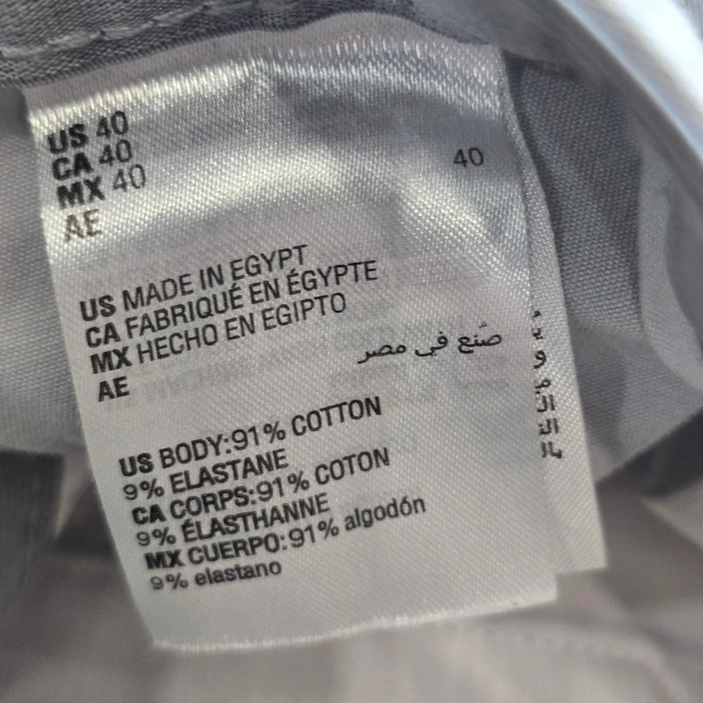 Club Room Chino Shorts Mens 40 Gray Stretch Cotton Flat Front Casual Summer